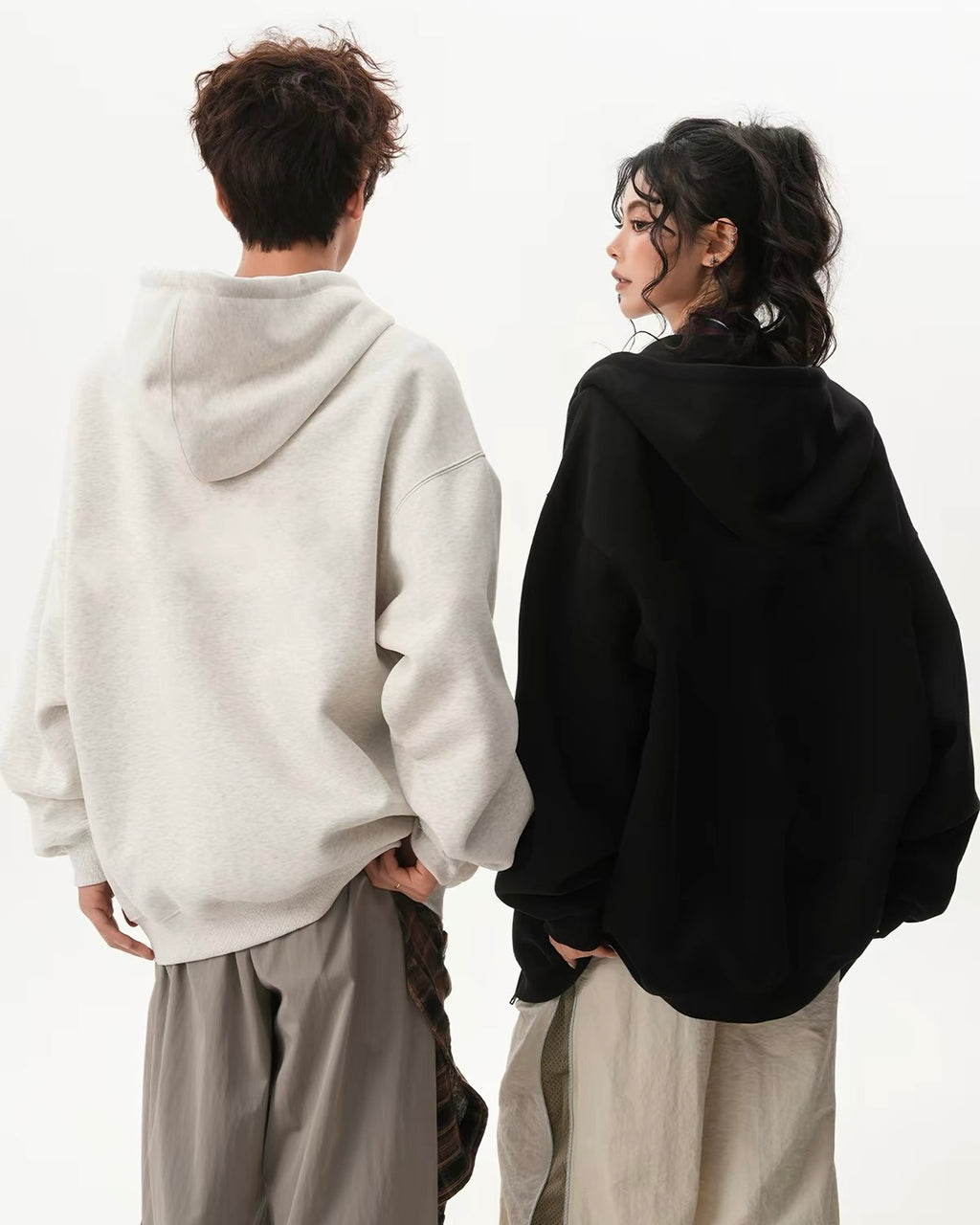 Oversized Basic Zip Hoodie