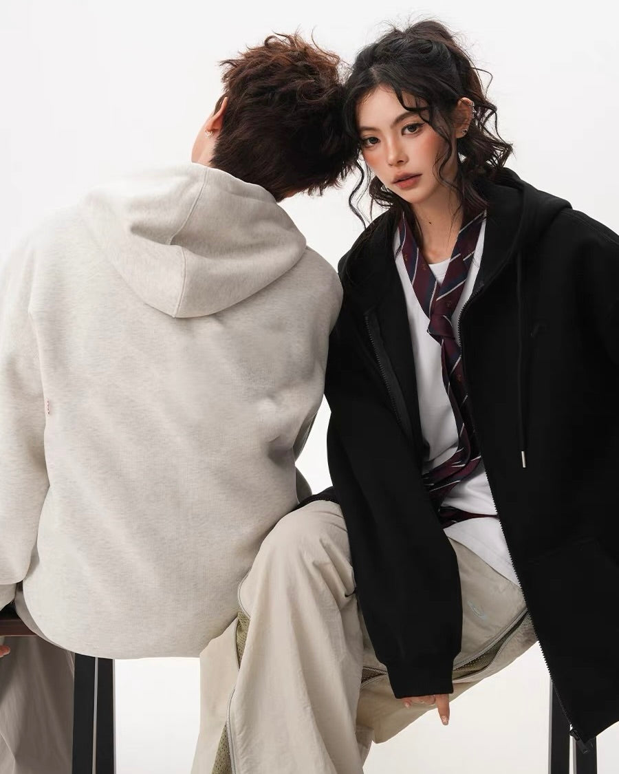 Oversized Basic Zip Hoodie