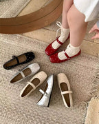 Studded Square-Toe Mary Jane Flats