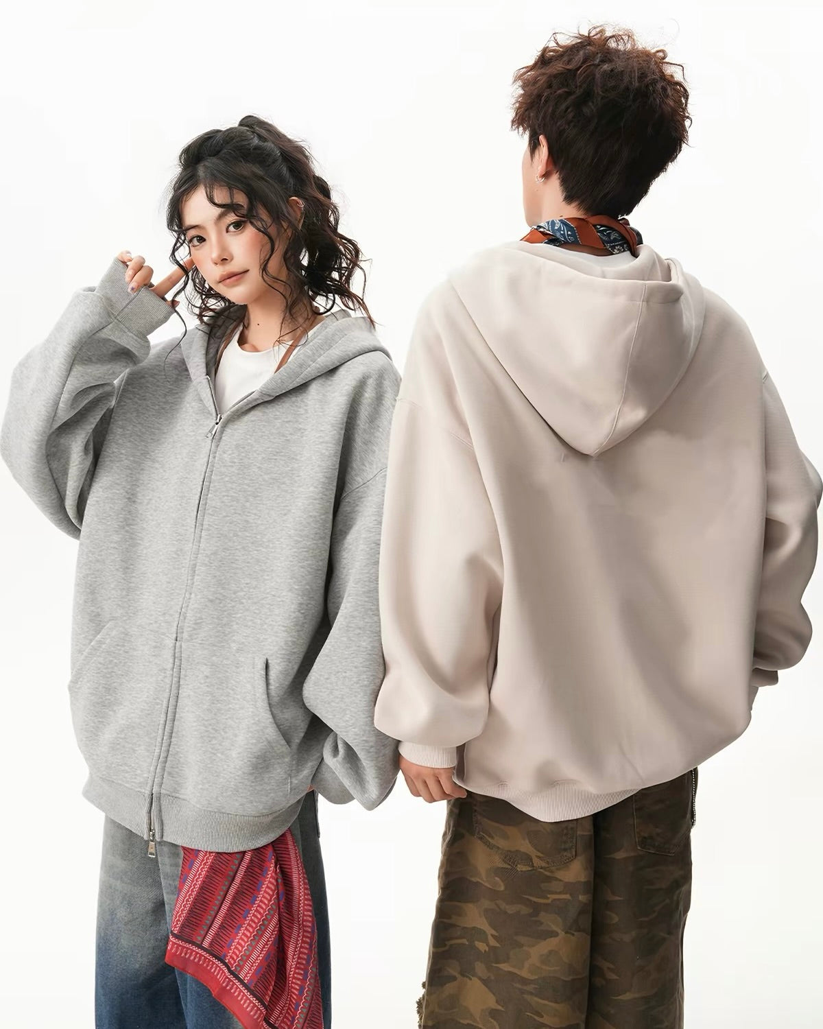 Oversized Basic Zip Hoodie