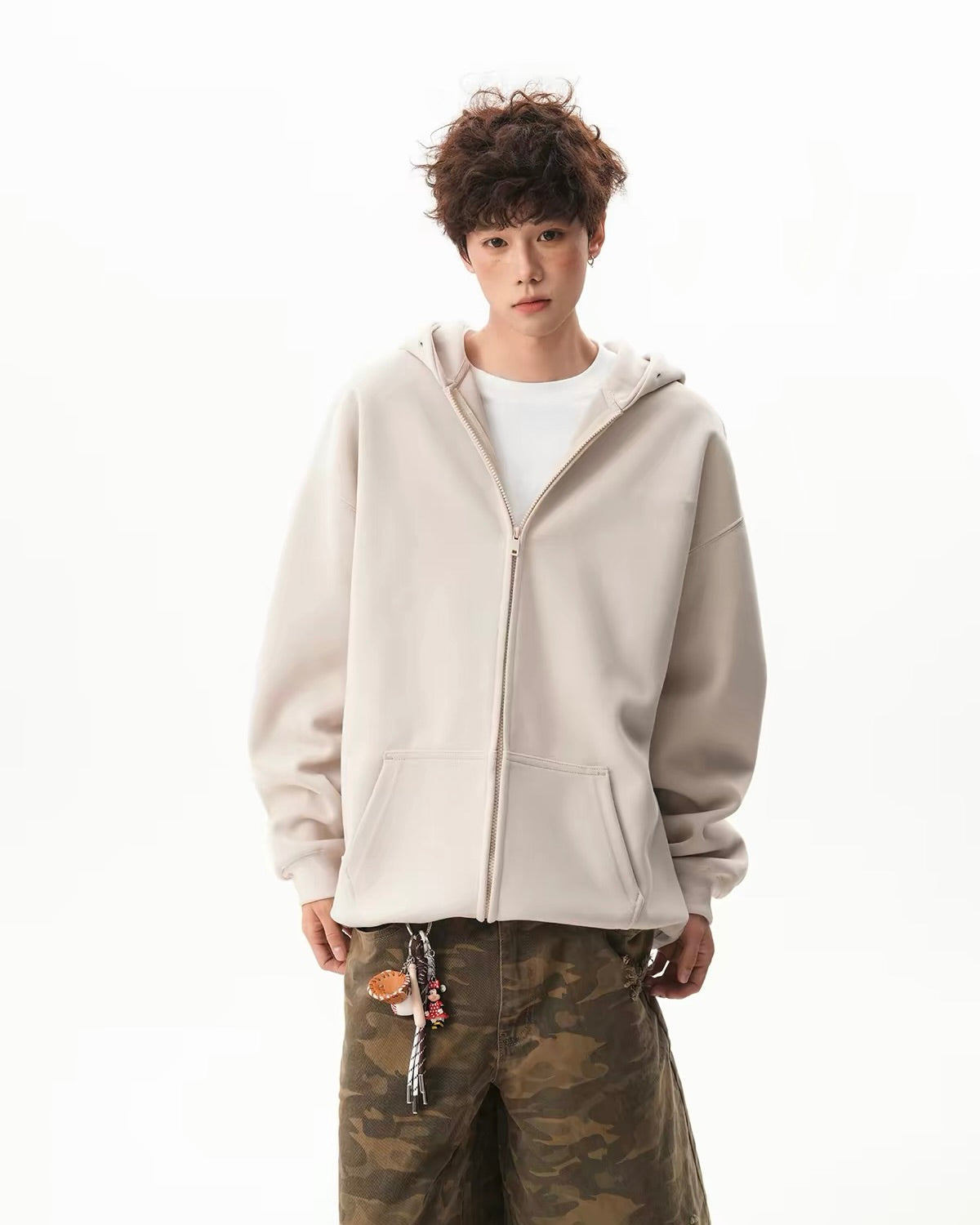 Oversized Basic Zip Hoodie