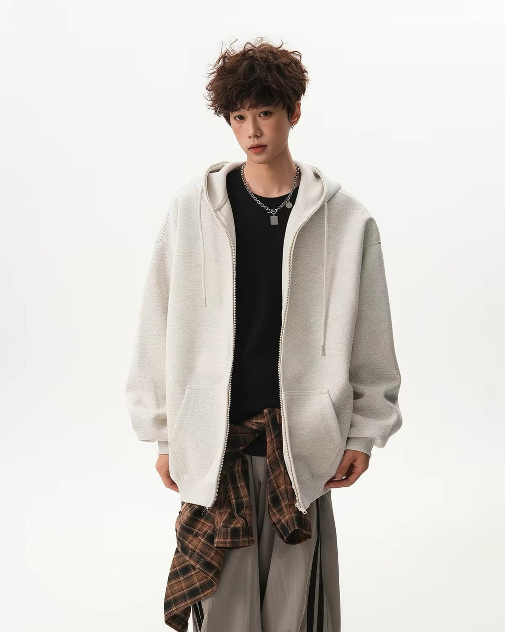 Oversized Basic Zip Hoodie