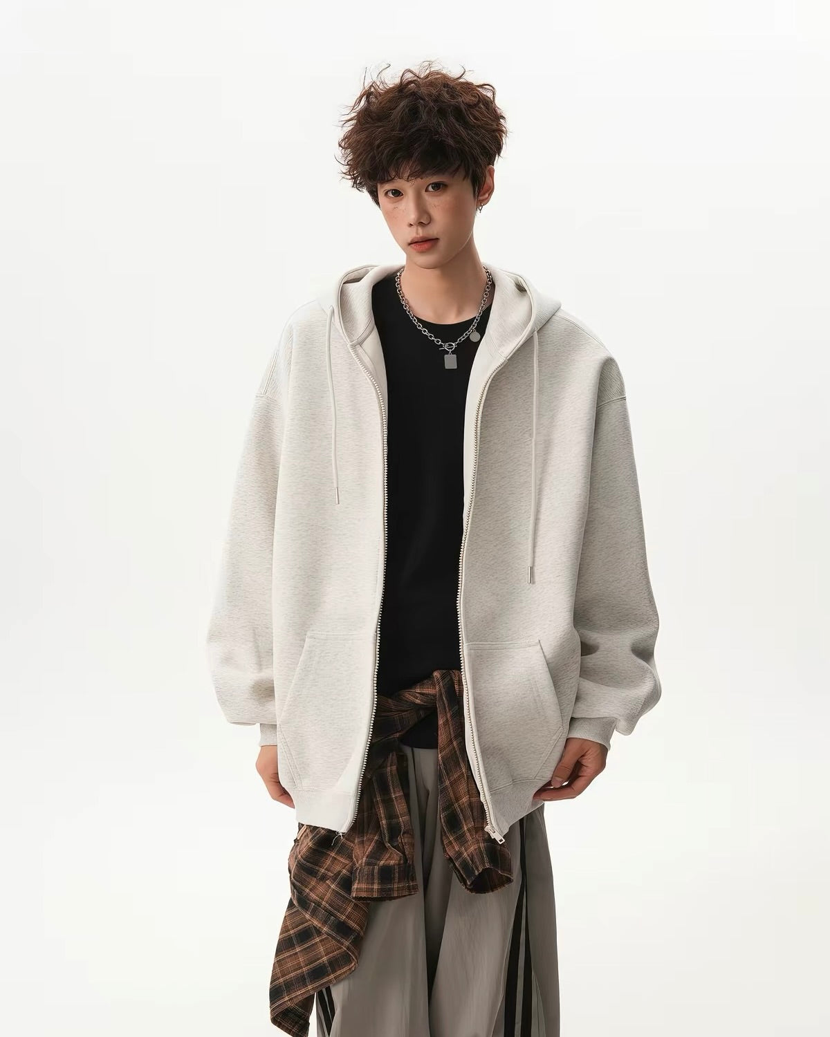 Oversized Basic Zip Hoodie