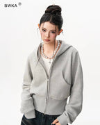 Cropped Zip Hoodie