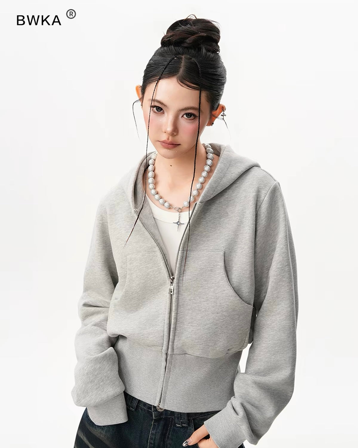 Cropped Zip Hoodie