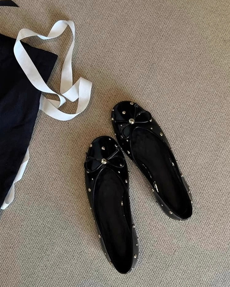 French Studded Ballet Flats