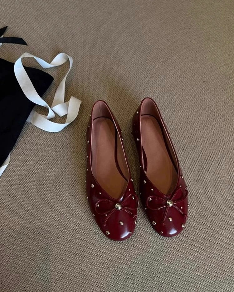 French Studded Ballet Flats