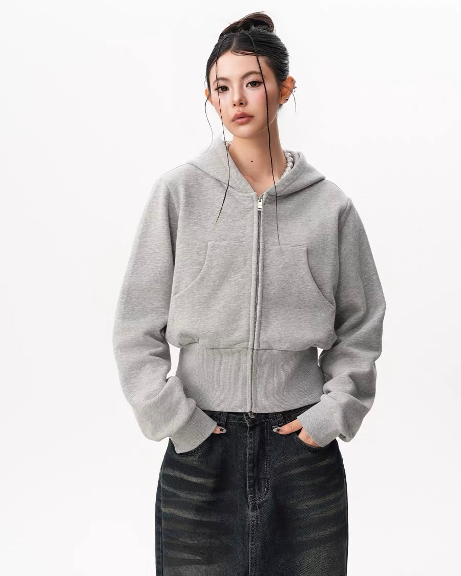 Cropped Zip Hoodie