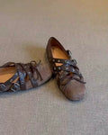 Star Studded Cross-Strap Ballet Flats