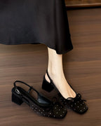 Elegant Ribbon Slingback Heels