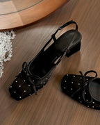 Elegant Ribbon Slingback Heels