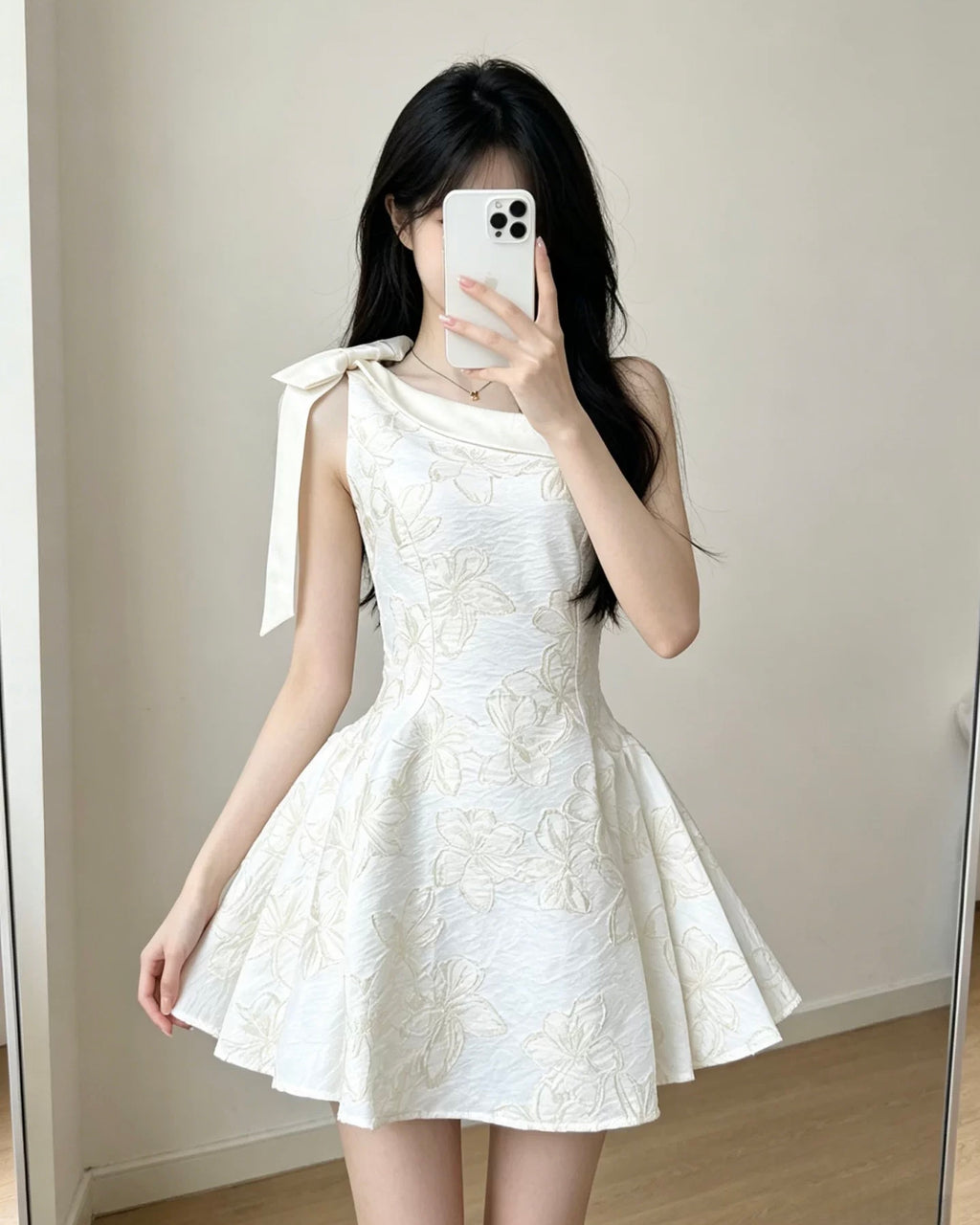 One Shoulder White Dress
