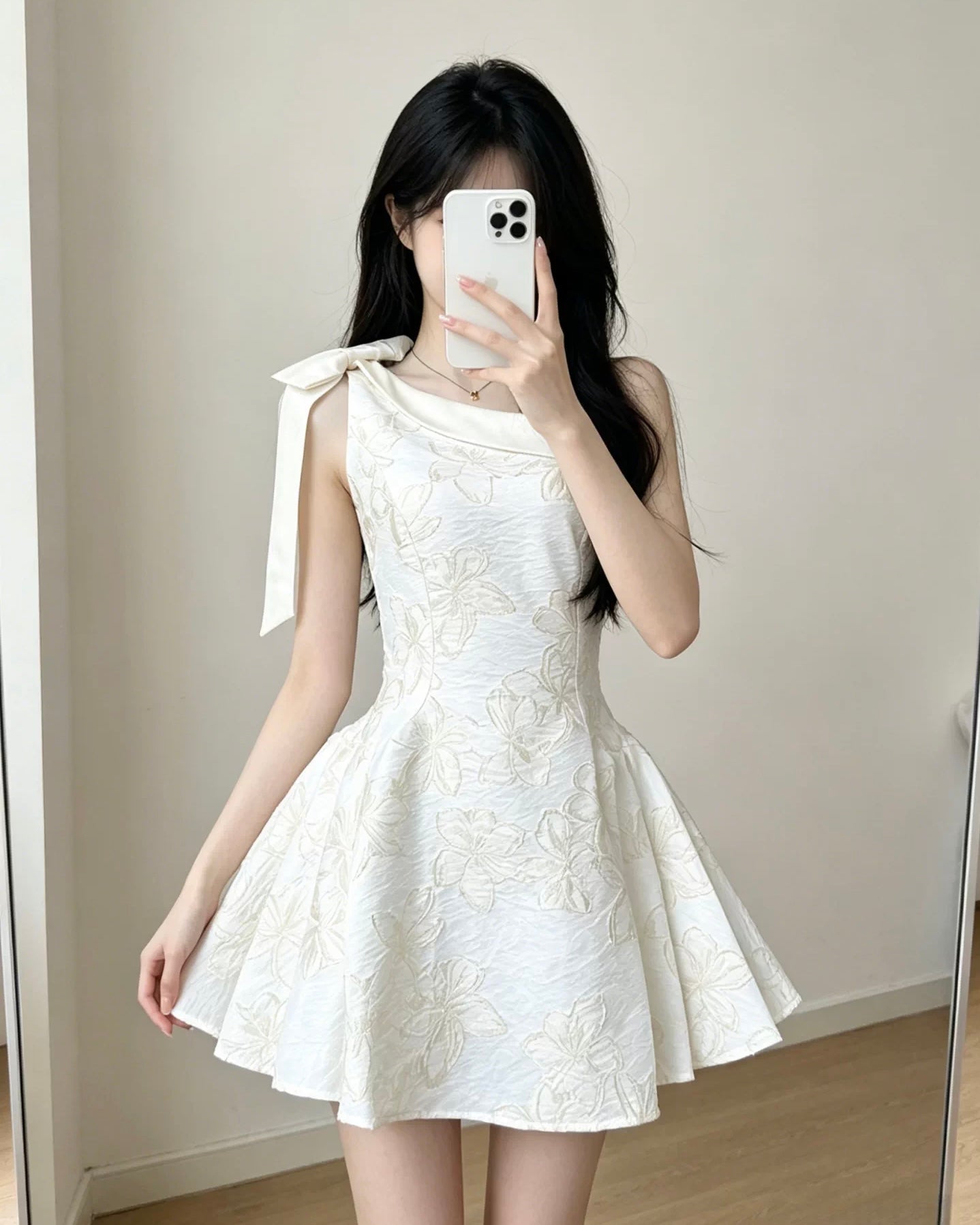 One Shoulder White Dress