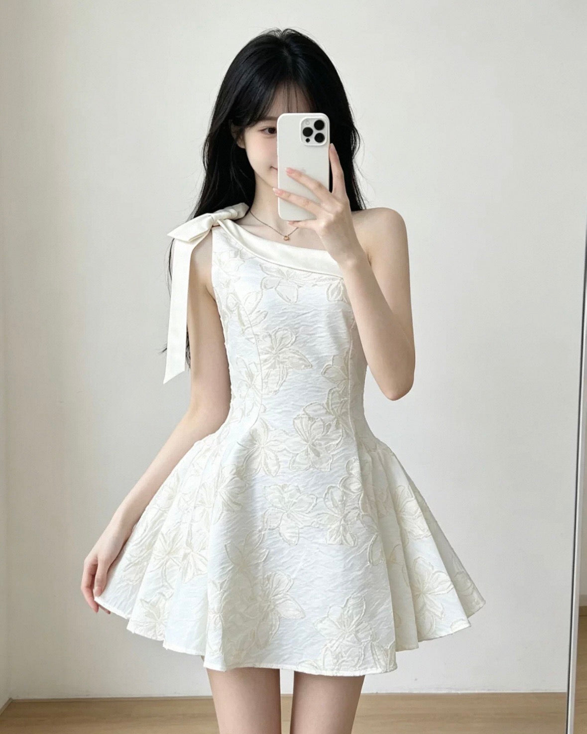 One Shoulder White Dress