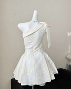 One Shoulder White Dress
