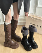 Vintage Platform Knee-High Boots 🤎🖤