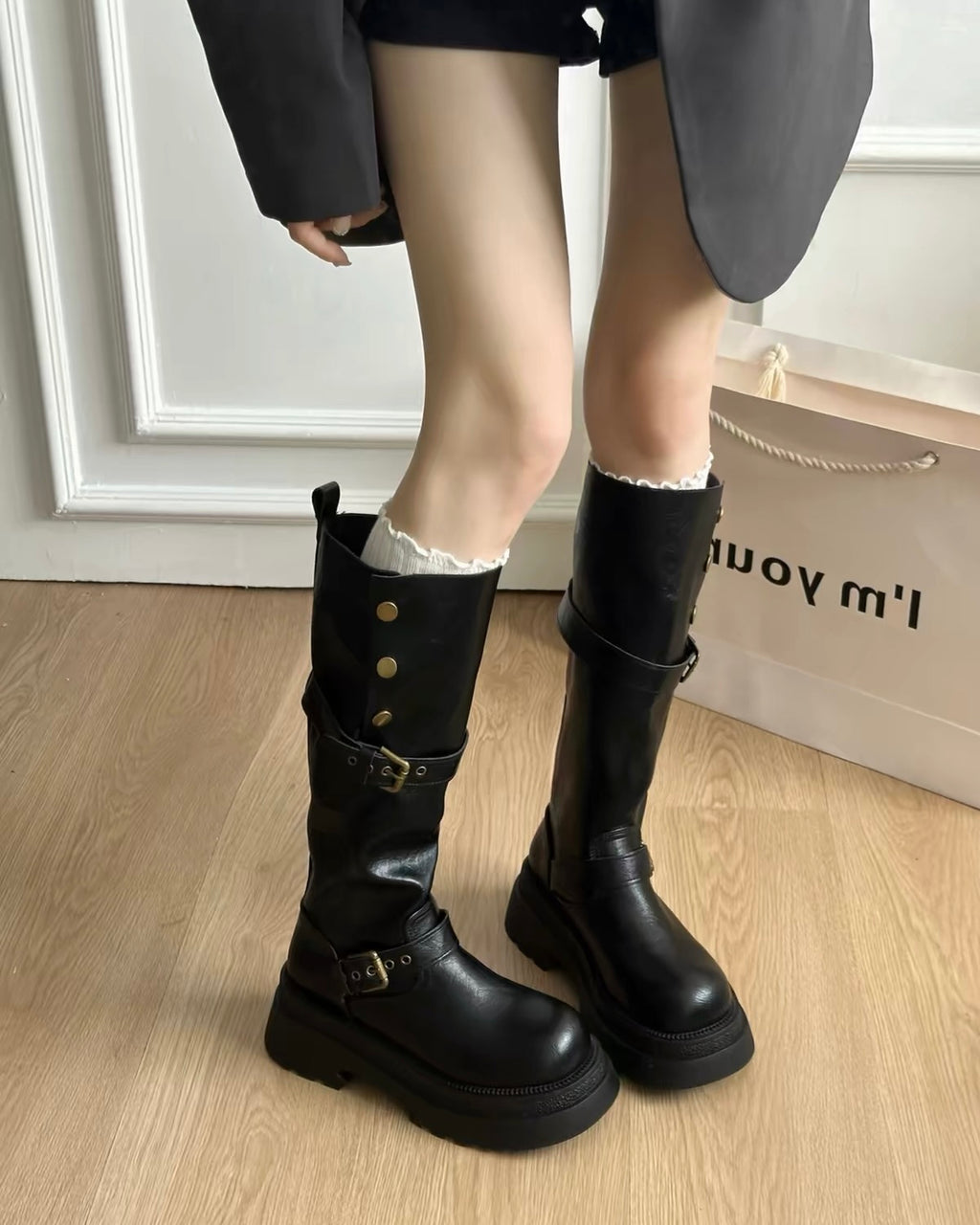 Vintage Platform Knee-High Boots 🤎🖤