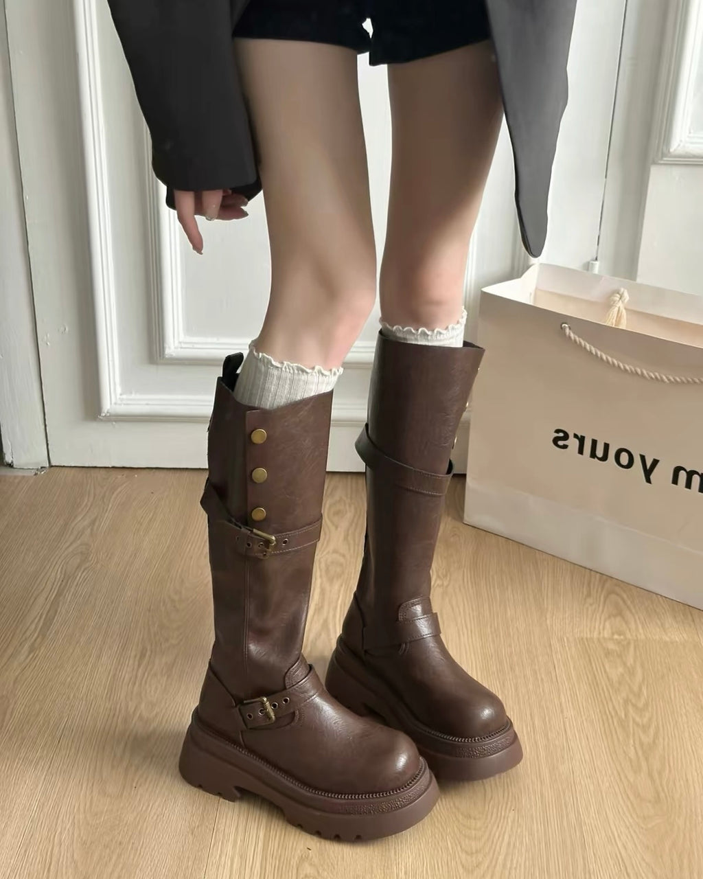 Vintage Platform Knee-High Boots 🤎🖤