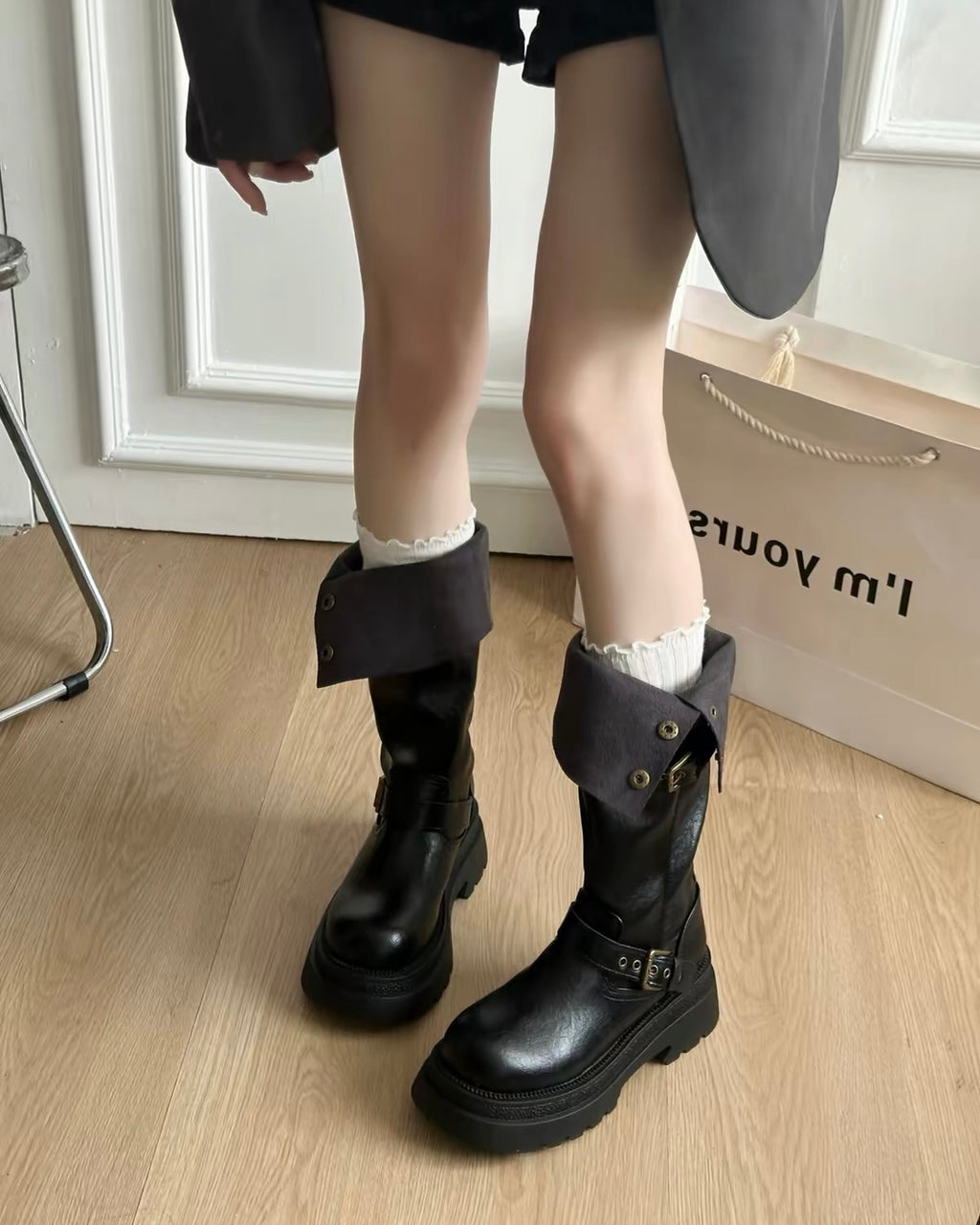 Vintage Platform Knee-High Boots 🤎🖤