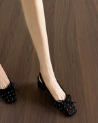 Elegant Ribbon Slingback Heels
