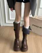 Vintage Platform Knee-High Boots 🤎🖤