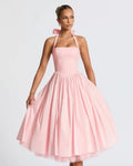 Halter neckline midi dress