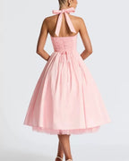 Halter neckline midi dress