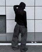 Pinstripe Wide-Leg Trousers