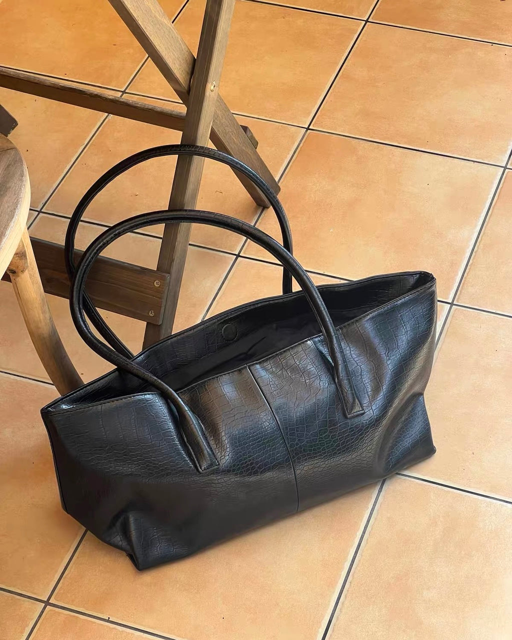 Croc Embossed Tote Bag