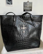 Cross Embossed Tote Bag