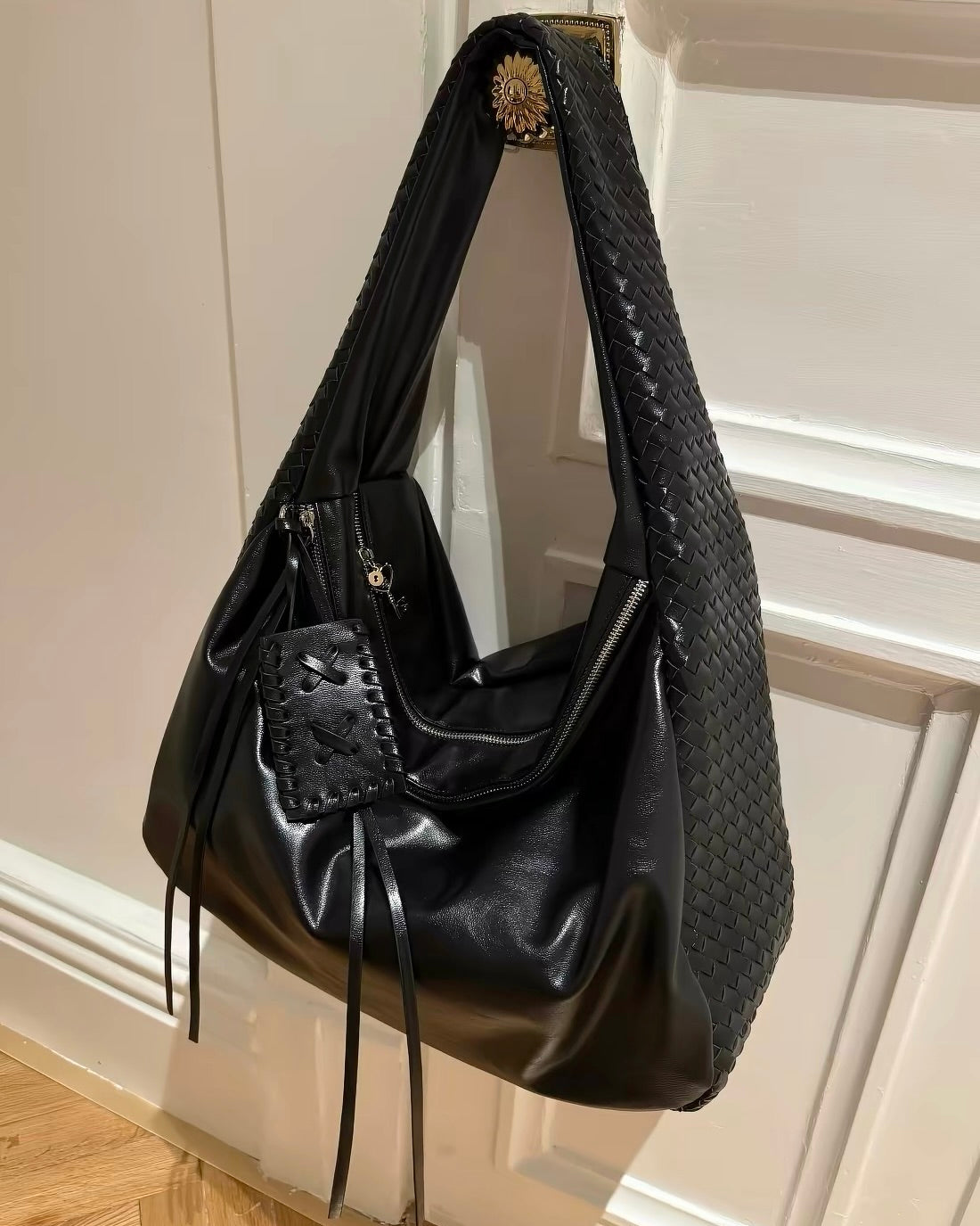 Woven Slouchy Shoulder Bag