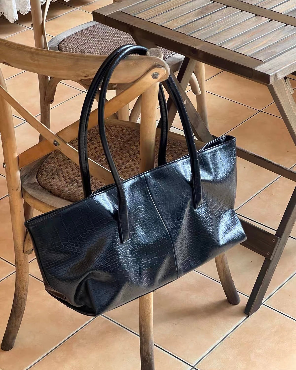 Croc Embossed Tote Bag