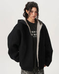 Oversized Zip-Up Hoodie — Contrast Hood