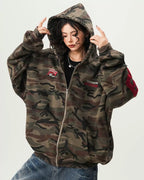 Camo Oversized Zip-Up Hoodie