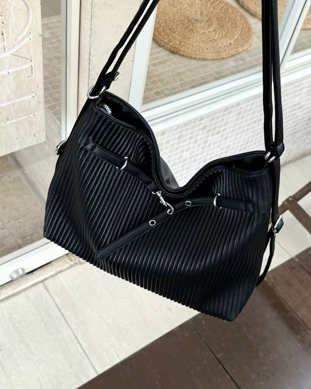 Pleated Multiway Shoulder Bag