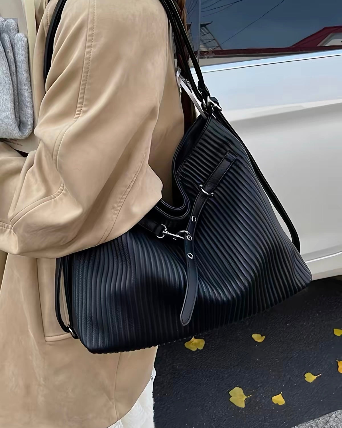 Pleated Multiway Shoulder Bag