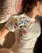 Flower Doodle Slim T-Shirt