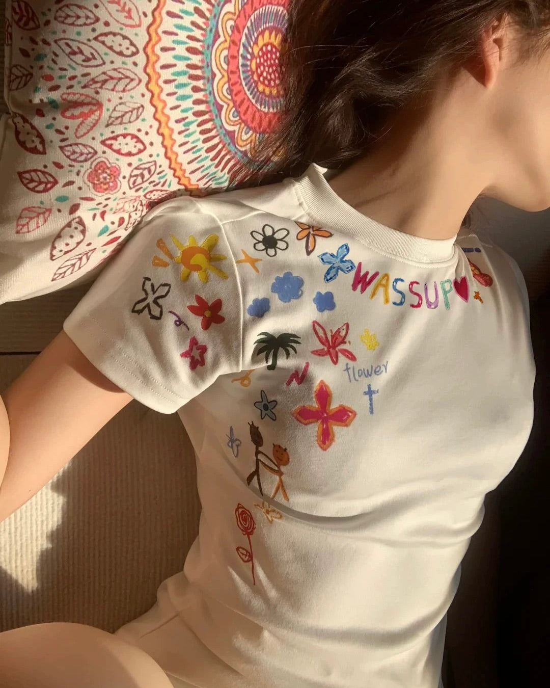 Flower Doodle Slim T-Shirt