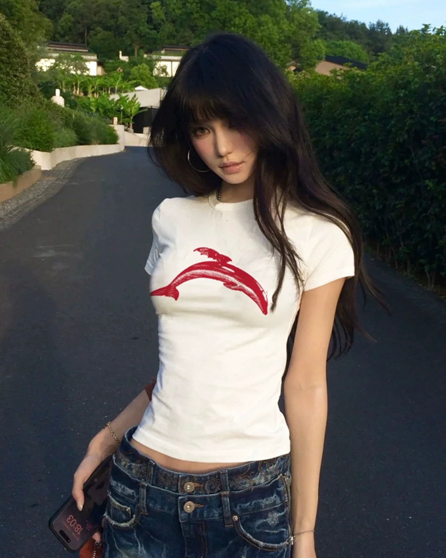 Red Dolphin Slim T-Shirt