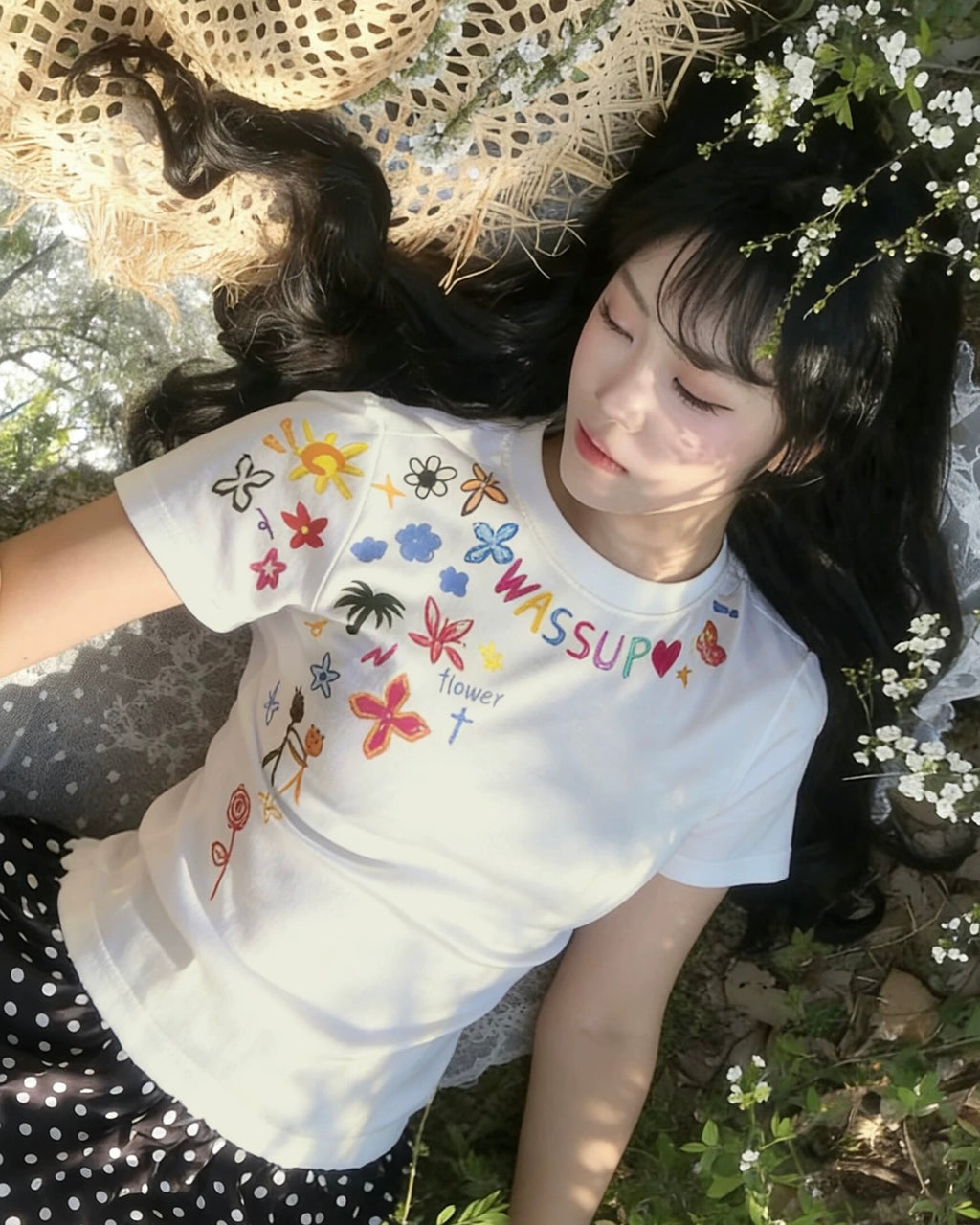 Flower Doodle Slim T-Shirt