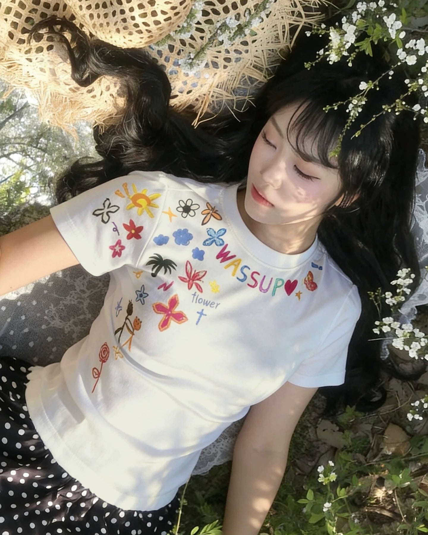 Flower Doodle Slim T-Shirt