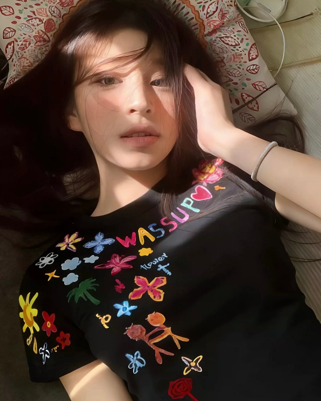 Flower Doodle Slim T-Shirt