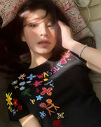 Flower Doodle Slim T-Shirt
