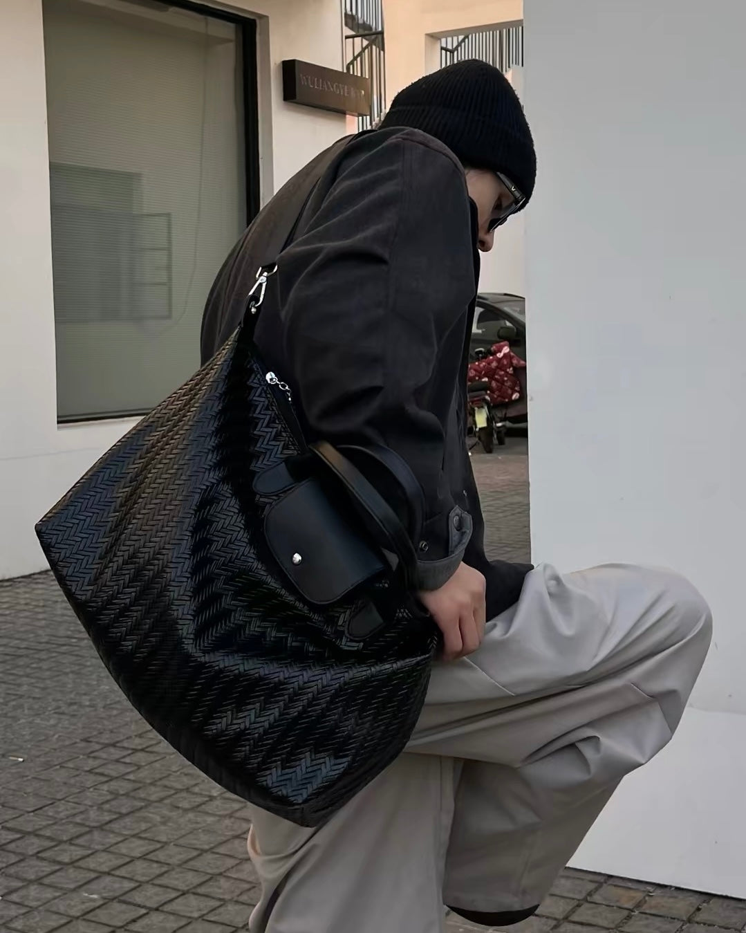 Woven Weekender Tote Bag