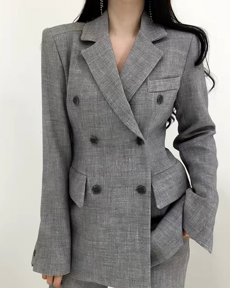 Double-Breasted Waist Blazer