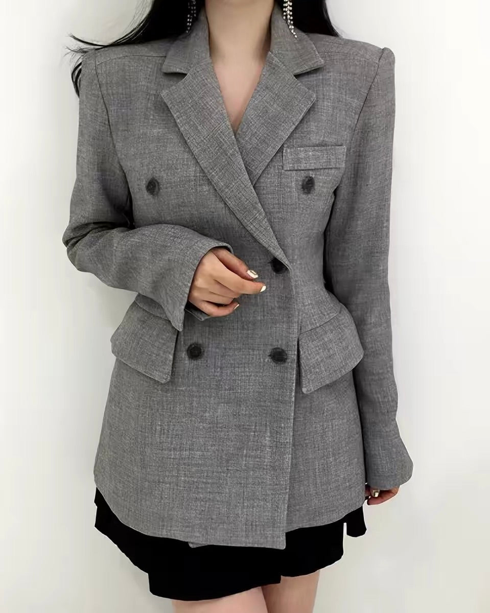 Double-Breasted Waist Blazer