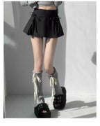 Ribbon Pleated Mini Skirt