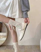 Studded Square-Toe Mary Jane Flats
