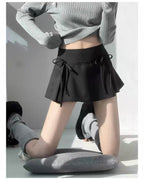 Ribbon Pleated Mini Skirt
