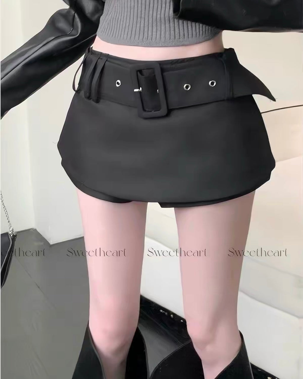 Belted Mini Skort